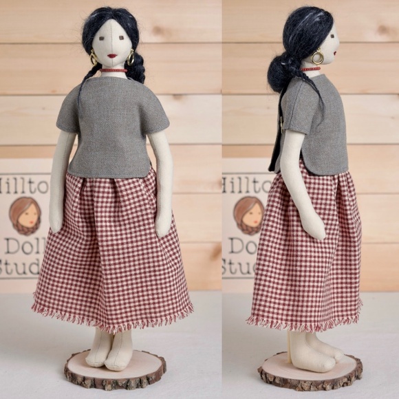 Fabric Doll "Pepper" Handcrafted Textile Cloth Heirloom Primitive Doll - Picture 4 of 11